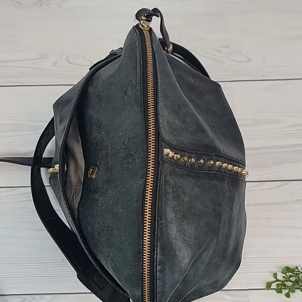 Badgley Mischka Shoulder Bag Dark Green Leather Large Capacity